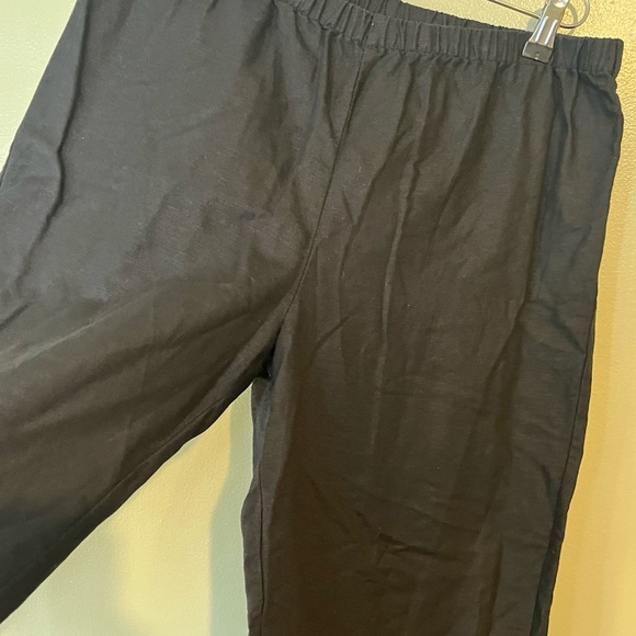 Hot Cotton Womens Linen Cotton Pull On Comfy  Black Pants Size M - Picture 3 of 11